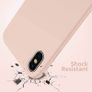 Liquid Silicone Case For iPhone X / XS Luxury Thin Soft Phone Cover New Pink Sand - FHT3IPXLK Image 9