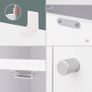 bookshelf, bookcase, free-standing DVD shelf, storage shelf, standing shelf, for living room, bedroom, children's room, office, with 3 doors, white Image 5