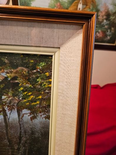 Danny Brennan,Beautiful Original Irish Landscape Painting in Frame  "On the Bank at Woodstown, Co. Waterford"