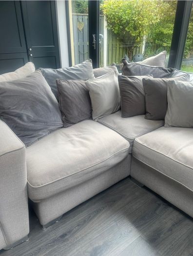 Grey Corner Sofa and Chair