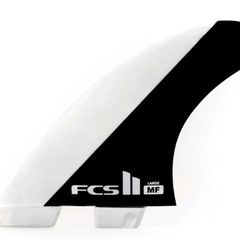 FCS II Large MF Mick Fanning PC Performance Core Thruster Surfboard Fins - Black White