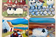 Silly Sheep Coasters x4