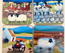 Silly Sheep Coasters x4
