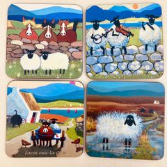 Silly Sheep Coasters x4