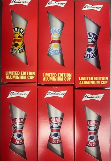 Budweiser FIFA WORLD CUP 2026  aluminium beer cups