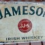 Jameson irish advertising whiskey metal repo sign  ,,buyer collects or pays postage thank you, lovely advertising display item, nice for home bar or man cave pub restaurant etc, or present, sold as seen . Image 2