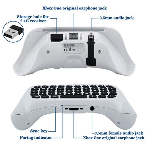 Xbox One Series X Wireless Controller Clip on Messenger Keypad Keyboard ChatPad