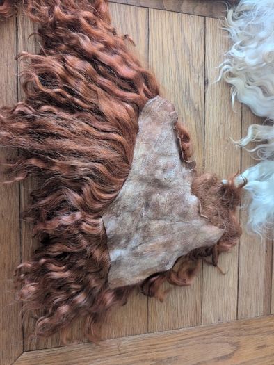 Doll hair Goat skin with long curls