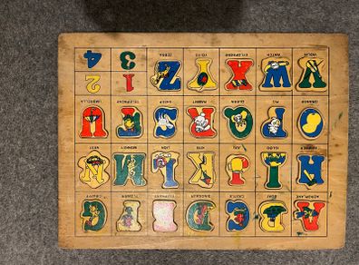 Wooden alphabet jigsaw