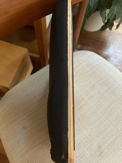 Kikkerland IPad, IPhone Tablet Holder Tray - For a bed, plane, while you eat - wood finish with padding