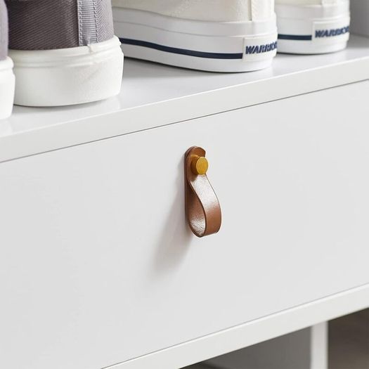 Shoe Bench White with 2 drawers