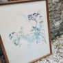 Vintage set of four botanical watercolour prints in oak frames Image 2