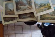 Clover Leaf Coasters Don Vaughan Landscapes England Boxed Set of 6 Vintage Cork Clover Leaf