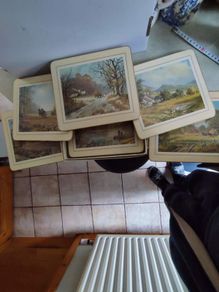 Clover Leaf Coasters Don Vaughan Landscapes England Boxed Set of 6 Vintage Cork Clover Leaf