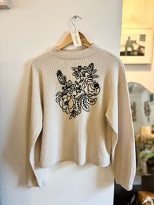 Hand embroidered Zara knit top
