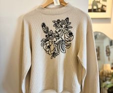 Hand embroidered Zara knit top