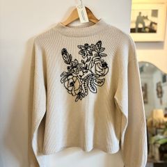 Hand embroidered Zara knit top