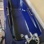 Vintage cast iron blue bath Image 2