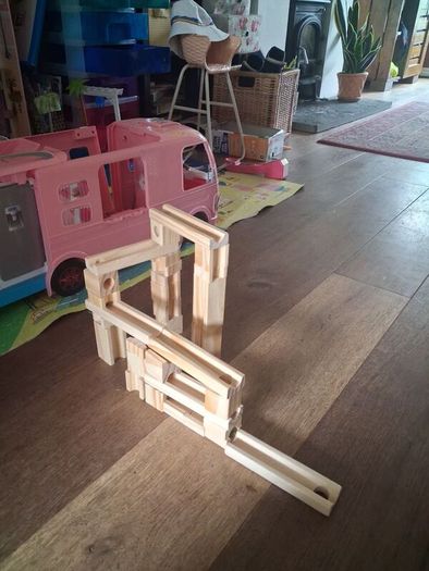 wooden marble run