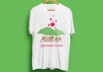 Baby yoda spread love t-shirt for adults and kids