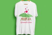 Baby yoda spread love t-shirt for adults and kids
