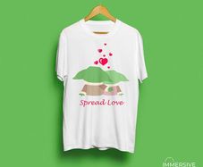 Baby yoda spread love t-shirt for adults and kids