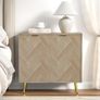 Sideboards for Living Room Wooden Storage Cabinet Herringbone Small Sideboard with Adjustable Shelves Image 5