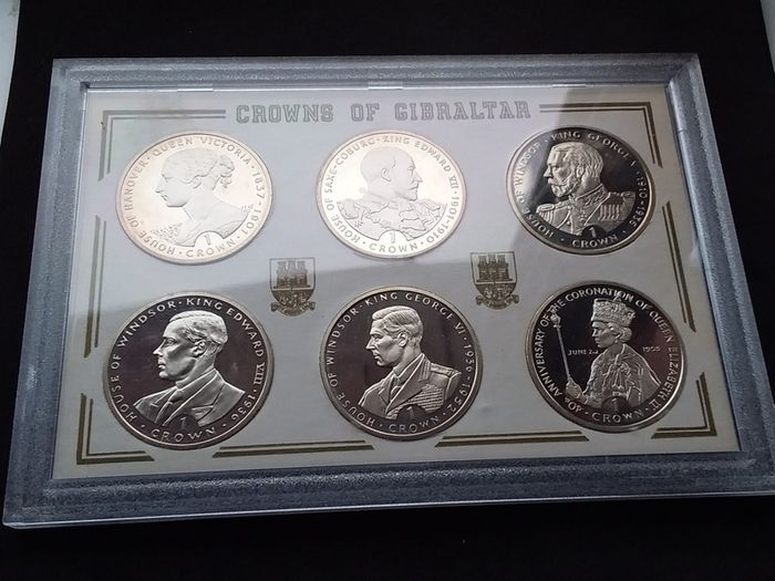 Rare 1993 Crowns of Gibraltar .925 Sterling Silver Proof 6-Coin Set