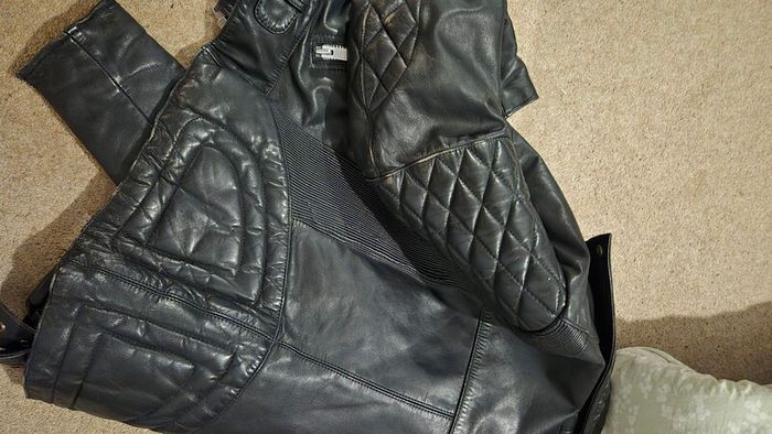Vintage classic retro motorbike leather jacket