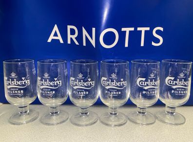 carlsberg beer half pint glasses brand new