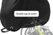 Bike Cover for 3 Bikes 210T Waterproof Outdoor  Bicycle Storage, Black Cover with Lock Hole, 2 Windproof Buckles &amp; Storage Bag, UV Protection for Mountain &amp; Road Bikes (220/120/110cm)