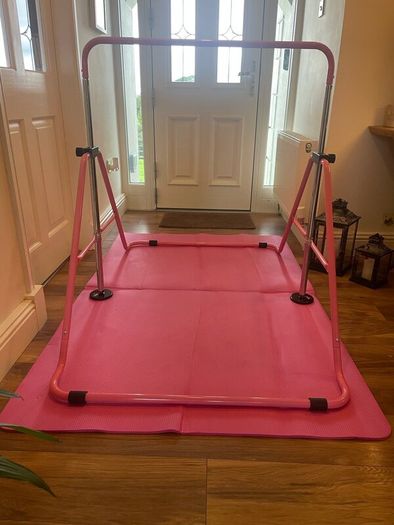 Pink Gymnastics Bar with Mat