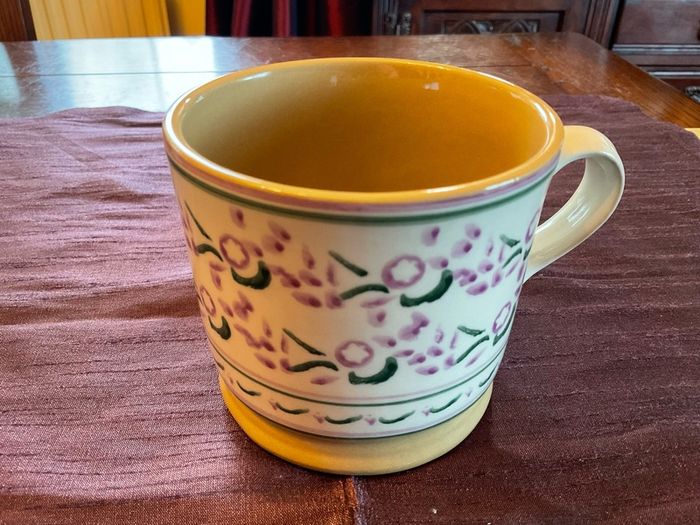 Nicholas Mosse lavender collection from Washington creek . Mugs, jugs , tea pot and platter .pricing the mug for  this ad