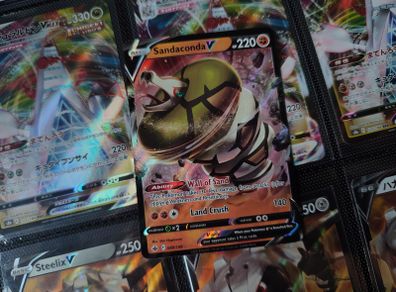 Sandaconda V ! Half Art ! Ultra Rare ! from Chilling Reign Set ! 2021 ! Pokemon Card !