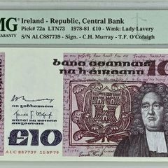 Ireland | 1979 | 10 Pounds | P.72a | ALC 887739 | 58 EPQ | Choice About UNC