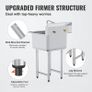 Stainless Steel Prep & Utility Sink, 1 Compartment Free Standing Small Sink Include Faucet & legs Image 4