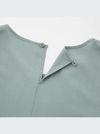 Uniqlo Rayon Georgette Volume 3/4 Sleeved Flared Dress