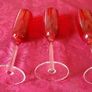 3 Piece Ruby Red Stemmed Swirl Champagne Flutes / Glasses Image 9