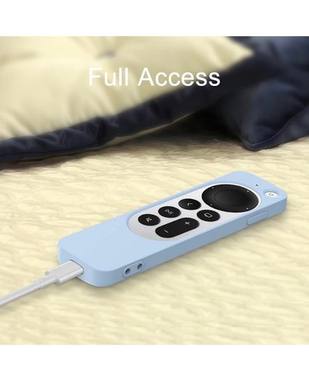 Apple TV 4K  case 2021 model TV 4K & Silicone Case for Siri Remote 2 Pack Protective Cover (Blue)