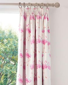 Laura Ashley Blackout Lined Pink Flamingo Curtains