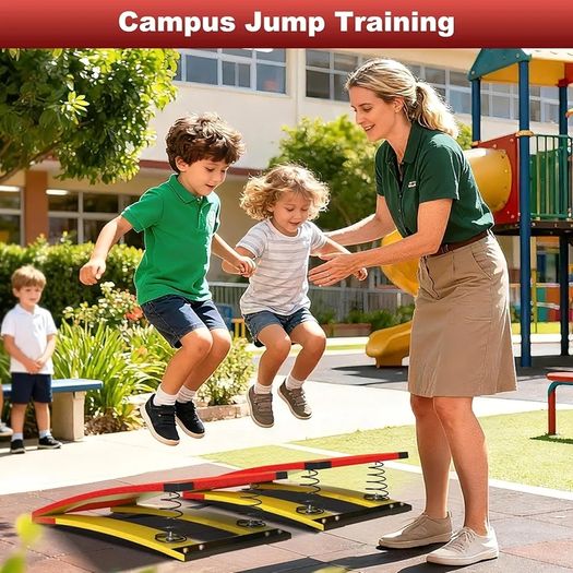 Gymnastics Springboard for Kids Vaulting Training Fitness Playing, Portable Curved Spring Board, Hard Wood Practice Equipment, Elastic Board for Home Room Athletics Training