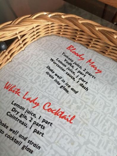 Mid Century Modern Retro Cocktail Melamine Wicker Tray