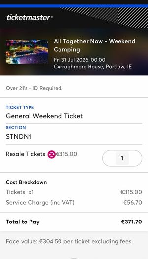 All Together Now Ticket 2026