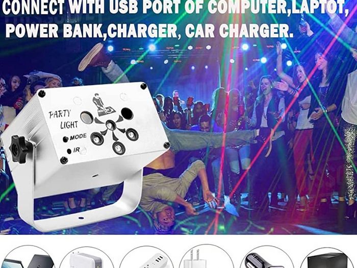 Dj Disco Lights, USB Party Stage Lights, 120 LED Patterns Sound Activated and Strobe Effects with Remote Control for kids Birthday, Family Gathering, Karaoke, Christmas (FREE SHIPPING)