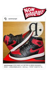 2016 Nike Air Jordan 1 Retro Hi Bred Banned UK8