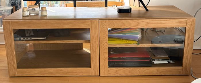 BESTA IKEA TV cabinet with SINDVIK glass doors