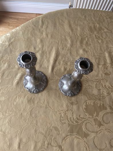Candle Sticks silver coloured