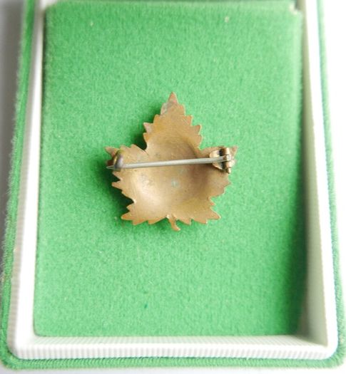 Vintage Canadian WW1 Gilt Enamel Officers Lapel Badge