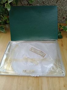 vintage Linen, boxed dressing table set, butterflies