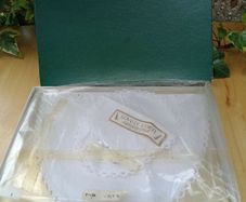 vintage Linen, boxed dressing table set, butterflies